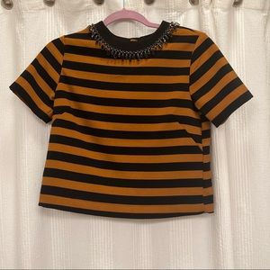 H&M cropped dress top with jeweled neckline